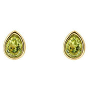 Beginnings August Semi-Precious Birthstone Earrings - Gold/Green