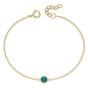 Beginnings December Crystal Birthstone Bracelet - Gold/Blue