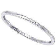 Beginnings Hinged CZ Bangle - Silver