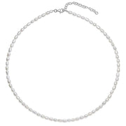 Beginnings Rice Pearl Necklace - Silver/White