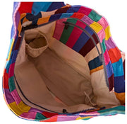 Borsa a tracolla grande in tela di cotone Roka Hoxton - Ampia multirighe