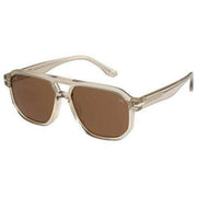 Botaniq Rectangular Double Bridge Sunglasses - Brown