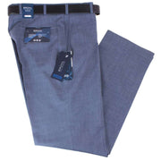 BRUHL Robert Lightweight Wool Mix Smart Trousers - Blue