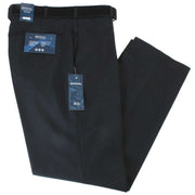 BRUHL Steward Classic Plain Front Wool Mix Trousers - Black