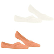 Calzini invisibili Burlington Everyday in confezione da 2 - Bianco sporco Rosso neon