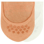 Calzini invisibili Burlington Everyday in confezione da 2 - Bianco sporco Rosso neon