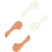 Calzini invisibili Burlington Everyday in confezione da 2 - Bianco sporco Rosso neon