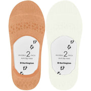 Calzini invisibili Burlington Everyday in confezione da 2 - Bianco sporco Rosso neon