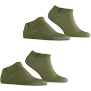 Calzini da sneaker Burlington Everyday in confezione da 2 - Verde salvia