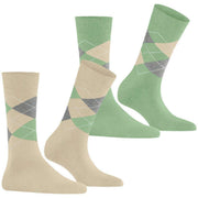 Calzini Burlington Everyday Argyle - Confezione da 2 - Beige crema