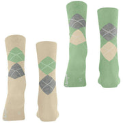 Calzini Burlington Everyday Argyle - Confezione da 2 - Beige crema
