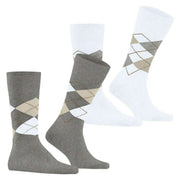 Calzini Burlington Everyday Argyle - Confezione da 2 - Grigio chiaro Mel
