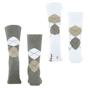 Calzini Burlington Everyday Argyle - Confezione da 2 - Grigio chiaro Mel