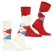 Calzini Burlington Everyday Argyle - Confezione da 2 - Bianco sporco
