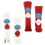 Calzini Burlington Everyday Argyle - Confezione da 2 - Bianco sporco