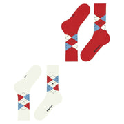 Calzini Burlington Everyday Argyle - Confezione da 2 - Bianco sporco