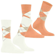 Calzini Burlington Everyday Argyle - Confezione da 2 - Bianco sporco