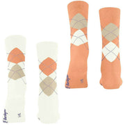 Calzini Burlington Everyday Argyle - Confezione da 2 - Bianco sporco