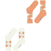 Calzini Burlington Everyday Argyle - Confezione da 2 - Bianco sporco