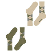 Calzini Burlington Everyday Argyle - Confezione da 2 - Verde salvia