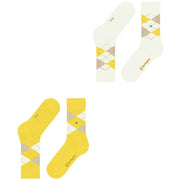Calzini Burlington Everyday Argyle - Confezione da 2 - Giallo sole