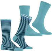 Calzini Burlington Everyday Stripe Mix - Confezione da 2 - Key Largo Blu
