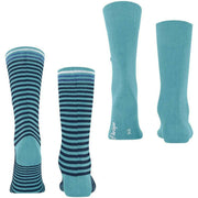 Calzini Burlington Everyday Stripe Mix - Confezione da 2 - Key Largo Blu