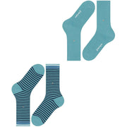 Calzini Burlington Everyday Stripe Mix - Confezione da 2 - Key Largo Blu