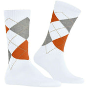 Calzini Burlington Rib Court - Bianco/Arancione