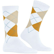 Calzini Burlington Rib Court - Bianco/Giallo