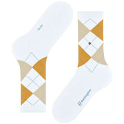 Calzini Burlington Rib Court - Bianco/Giallo