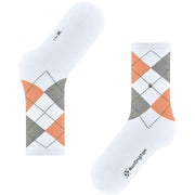 Calzini Burlington Rib Courtside - Bianco/Arancione