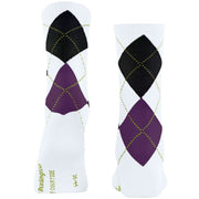 Calzini Burlington Rib Courtside - Bianco/Viola