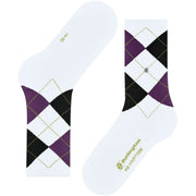 Calzini Burlington Rib Courtside - Bianco/Viola