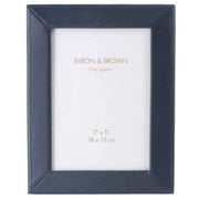 Byron and Brown Slim Classic Nappa Leather 7 x 5 Photo Frame - Dark Blue