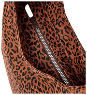 Borsa a tracolla grande in tela di cotone Roka Hoxton - Mini Leopard Brown