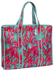 Borsa tote in velluto Serendipity Elie Beaumont - Rosa corallo giglio