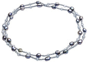 Collana di perle barocche e cristalli di Perle d'Oriente - Nera