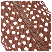 Borsa da toilette piccola in tela di cotone Roka Mayfair - Pois marrone