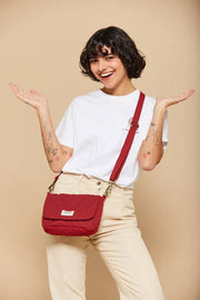 Borsa a tracolla trapuntata Hindbag Margault - Rosso terracotta