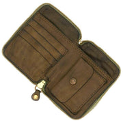 Portafoglio in cashmere Floriana Laser Campomaggi - Verde militare