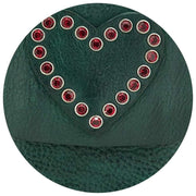 Borsa porta cellulare Campomaggi con borchia - Verde bottiglia/Rosso