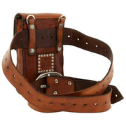 Borsa porta telefono Campomaggi Siena Stud - Cognac Tan