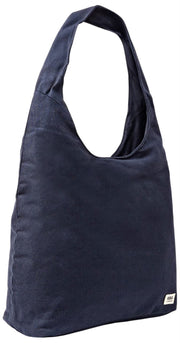 Borsa a tracolla grande in tela di cotone Roka Hoxton - Grigio antracite