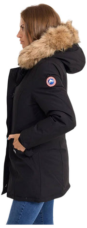 Helvetica Mountain Pioneers Giacca parka con cappuccio Lilli - Nera/Naturale