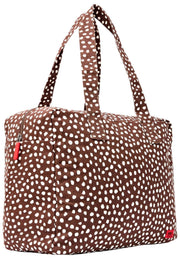 Borsa tote media in tela di cotone Roka Sloane - Macchia marrone