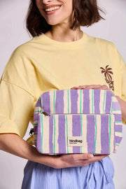 Borsa da toilette Hindbag Alix extra large - Verde/Righe Parma