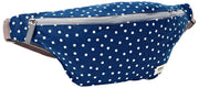 Marsupio in tela di cotone Roka Mill Hill - Pois blu scuro