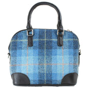Das Impex Harris Tweed Leather Handbag - Black/Blue