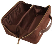 Custodia per treno in pelle scamosciata Alice Wheeler London Kensington - Marrone cioccolato